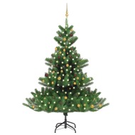 vidaXL Umelý vianočný stromček jedľa Nordmann LED a gule zelený 240cm - cena, srovnání