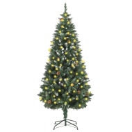 vidaXL Umelý vianočný stromček LED a borovicové šišky 180cm - cena, srovnání