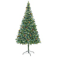 vidaXL Umelý vianočný stromček LED a borovicové šišky 210cm - cena, srovnání
