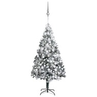 vidaXL Umelý vianočný stromček LED, súprava gulí a sneh zelený 300cm - cena, srovnání