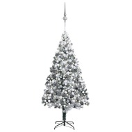 vidaXL Umelý vianočný stromček LED, súprava gulí a sneh zelený 400cm - cena, srovnání