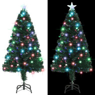 vidaXL Umelý vianočný stromček, podstavec a LED 120 cm , optické vlákno - cena, srovnání