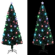 vidaXL Umelý vianočný stromček, podstavec a LED 210 cm , optické vlákno - cena, srovnání