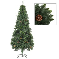 vidaXL Umelý vianočný stromček s borovicovými šiškami zelený 210cm - cena, srovnání