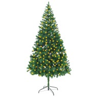 vidaXL Umelý vianočný stromček s LED 210cm 910 vetvičiek - cena, srovnání