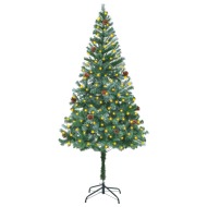 vidaXL Umelý vianočný stromček s LED a borovicovými šiškami 180cm - cena, srovnání