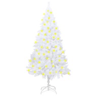 vidaXL Umelý vianočný stromček s LED a hustými vetvičkami biely 150cm - cena, srovnání