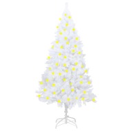 vidaXL Umelý vianočný stromček s LED a hustými vetvičkami biely 150cm - cena, srovnání