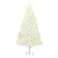 vidaXL Umelý vianočný stromček s LED a hustými vetvičkami biely 210cm - cena, srovnání