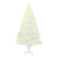 vidaXL Umelý vianočný stromček s LED a hustými vetvičkami biely 210cm - cena, srovnání