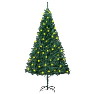 vidaXL Umelý vianočný stromček s LED a hustými vetvičkami zelený 150cm - cena, srovnání