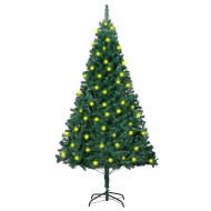 vidaXL Umelý vianočný stromček s LED a hustými vetvičkami zelený 150cm - cena, srovnání