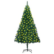 vidaXL Umelý vianočný stromček s LED a hustými vetvičkami zelený 210cm - cena, srovnání