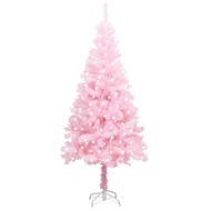 vidaXL Umelý vianočný stromček s LED a podstavcom ružový 240cm PVC - cena, srovnání