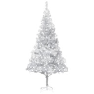 vidaXL Umelý vianočný stromček s LED a podstavcom strieborný 240cm - cena, srovnání