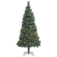 vidaXL Umelý vianočný stromček s LED a podstavcom zelený 150cm PET - cena, srovnání