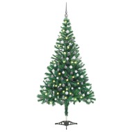 vidaXL Umelý vianočný stromček s LED a sadou gulí 120cm 230 vetvičiek - cena, srovnání