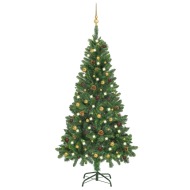 vidaXL Umelý vianočný stromček s LED a sadou gulí zelený 150cm - cena, srovnání