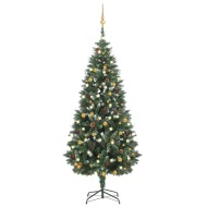 vidaXL Umelý vianočný stromček s LED a súpravou gulí 180cm - cena, srovnání