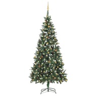 vidaXL Umelý vianočný stromček s LED a súpravou gulí 210cm - cena, srovnání