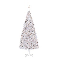 vidaXL Umelý vianočný stromček s LED a súpravou gulí biely 500cm - cena, srovnání
