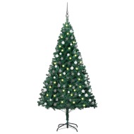vidaXL Umelý vianočný stromček s LED a súpravou gulí zelený 120cm PVC - cena, srovnání