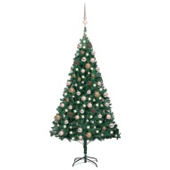 vidaXL Umelý vianočný stromček s LED a súpravou gulí zelený 150cm PVC - cena, srovnání