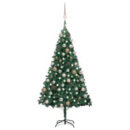 vidaXL Umelý vianočný stromček s LED a súpravou gulí zelený 180cm PVC - cena, srovnání