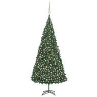 vidaXL Umelý vianočný stromček s LED a súpravou gulí zelený 500cm - cena, srovnání