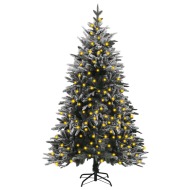 vidaXL Umelý vianočný stromček s LED a vločkami snehu 150cm PVC a PE - cena, srovnání