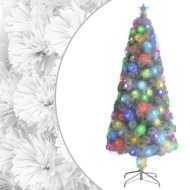 vidaXL Umelý vianočný stromček s LED biela 180cm optické vlákno - cena, srovnání
