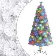 vidaXL Umelý vianočný stromček s LED biely 120cm optické vlákno - cena, srovnání