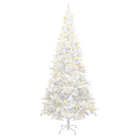 vidaXL Umelý vianočný stromček s LED L 240cm biely
