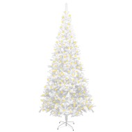 vidaXL Umelý vianočný stromček s LED L 240cm biely - cena, srovnání