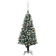 vidaXL Umelý vianočný stromček s LED, súpravou gulí a šiškami 150cm - cena, srovnání