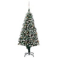 vidaXL Umelý vianočný stromček s LED, súpravou gulí a šiškami 210cm - cena, srovnání