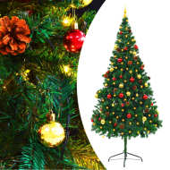 vidaXL Umelý vianočný stromček s ozdobami a LED diódami 210cm zelený - cena, srovnání
