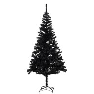 vidaXL Umelý vianočný stromček s podstavcom, čierny 210 cm , PVC - cena, srovnání