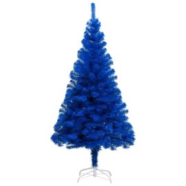 vidaXL Umelý vianočný stromček s podstavcom modrý 120cm PVC