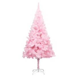 vidaXL Umelý vianočný stromček s podstavcom, ružový 210 cm , PVC