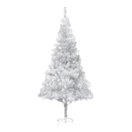 vidaXL Umelý vianočný stromček s podstavcom, strieborný 210 cm , PET - cena, srovnání