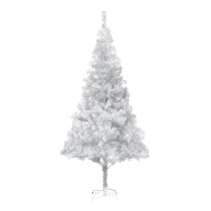 vidaXL Umelý vianočný stromček s podstavcom, strieborný 210 cm , PET - cena, srovnání