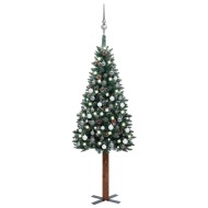 vidaXL Úzky vianočný stromček s LED a sadou gulí zelený 180cm - cena, srovnání