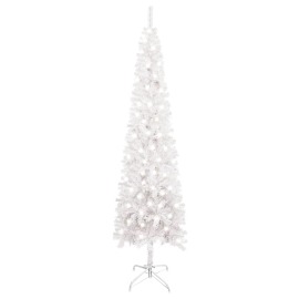 vidaXL Úzky vianočný stromček s LED biely 180cm