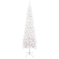vidaXL Úzky vianočný stromček s LED biely 180cm - cena, srovnání
