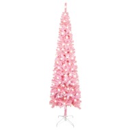vidaXL Úzky vianočný stromček s LED ružový 210cm - cena, srovnání