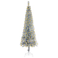 vidaXL Úzky vianočný stromček s LED strieborný 240cm - cena, srovnání