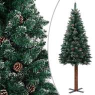 vidaXL Úzky vianočný stromček s pravým drevom a bielym snehom zelený 150cm - cena, srovnání