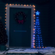 vidaXL Vianočný stromček kužeľ modrý 84 LED ozdoba 50x150cm - cena, srovnání