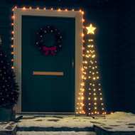vidaXL Vianočný stromček kužeľ teplé biele svetlo 84 LED 50x150cm - cena, srovnání